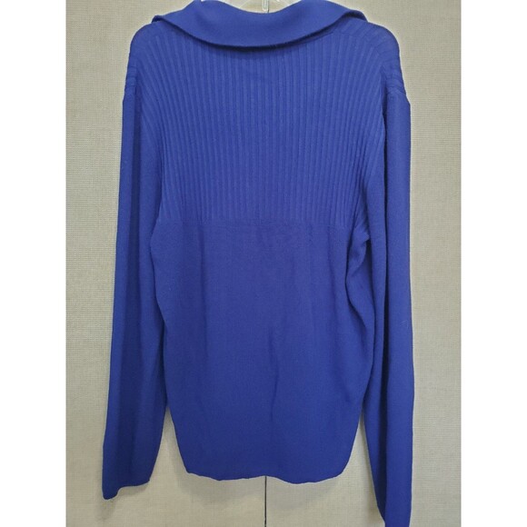INC International Concepts Men's Blue Quarter Zip Mock Neck Pullover Sweater L - Picture 5 of 6
